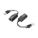 Kit de transceptores activos con conector para alimentación (12V/24VCD/AC) TurboHD para aplicaciones de video por UTP Cat5e/6 en HD. Distancia de hasta 150 m en 4K
