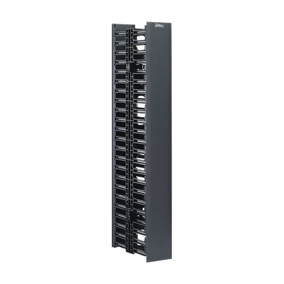 Organizador Vertical Doble NetRunner, para Rack Abierto de 45 Unidades, 4.9in de Ancho, Color Negro
