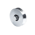 (305V-120) - Rueda con Ranura en V de 4" / Para puertas corredizas de hasta 990 lb (450 Kg) / 2 Rodamientos / 1-1/8" de ancho / Galvanizado