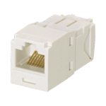 Conector Jack RJ45 Estilo TG, Mini-Com, Categoría 6A, de 8 posiciones y 8 cables, Color Blanco Mate