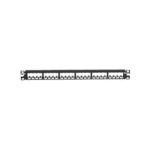 Panel de Parcheo Modular Mini-Com (Sin Conectores), Plano, Totalmente Blindado, de 24 puertos, 1UR