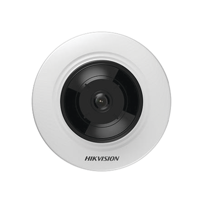 Mini Fisheye IP 5 Megapixel / Panorámica 180° / Microfono Integrado / 8 mts IR / Uso en Interior / PoE / Múltiples Vistas por iVMS-4200 / Alarmas I/O / Micro SD