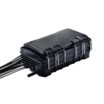 Caja de Distribución de Fibra Óptica para 24 Empalmes, con 16 acopladores SC/APC simplex, Exterior IP65, Color Negro