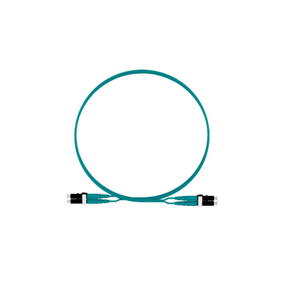 Jumper de Fibra Optica Multimodo 50/125 OM4, LC-LC Duplex, LSZH, Color Aqua, 2 Metros
