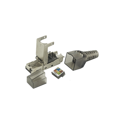 Plug modular RJ45 Blindado Categoría 6A -Sin herramienta, para terminación en campo