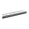 Patch panel modular Blindado (STP) de 24 puertos, con barra para organizar cable