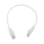 Cable de Parcheo Slim UTP Cat6 - 30 cm Blanco, Diámetro Reducido (28 AWG)