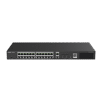 Switch Inteligente PoE Administrable en la Nube de 28 Puertos Gigabit, 24 Puertos PoE+, 2 Puertos RJ45, 2 Puertos SFP, 370W, Reconocimiento de cámaras IP, valor único para la red CCTV
