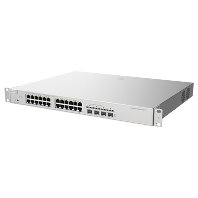 Switch Administrable PoE L3 con 24 puertos Gigabit PoE 802.3af/at + 4 SFP, gestión gratuita desde la nube, 370w