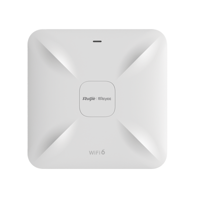 Punto de acceso Wi-Fi 6 de techo para interior 360°, doble banda, 2.97 Gbps, hasta 512 usuarios, 1 puerto GE + 1 puerto de 2.5GE, portal cautivo standalone, soporta Reyee Mesh
