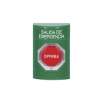 Botón de Salida de Emergencia en Español, Acción Mantenida, Girar para Restablecer y LED Multicolor