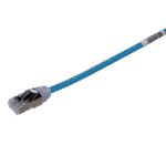 Patch Cord Cat6A, Diametro Reducido 28 AWG, Blindado S/FTP, CM/LS0H, 20 cm, Color Azul