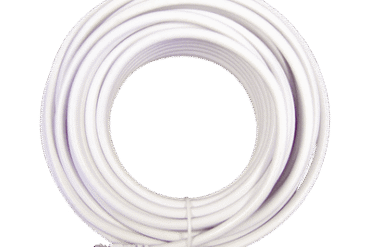 Jumper Coaxial con Cable Tipo RG-6 en Color Blanco de 15.24 Metros de Longitud y Conectores F Macho en Ambos Extremos. 75 Ohm de Impedancia.