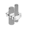 Juego Sencillo de Abrazadera Dual para Mástiles de 3.81 a 8.9 cm. de Diámetro.