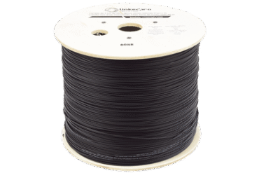 Carrete de Fibra Óptica Aérea redonda (Figura 0) G.657A2 tipo Drop, Monomodo, 1 hilo, forro de 3 mm, Span 80m, Rollo de 1Km