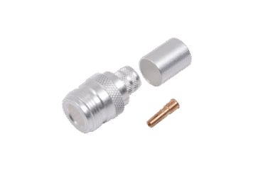 Conector N Hembra de Anillo Plegable para Cables 9913, 8214, LMR-400, RG8/U-SYS, RFLASH-1113, Plata/ Oro/ Teflón.