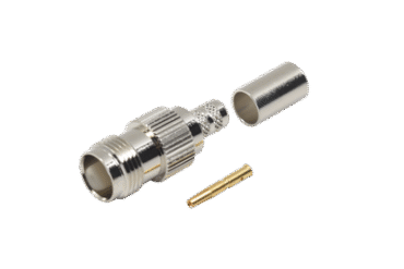 Conector TNC Hembra de Anillo Plegable para Cables RG-8/X, LMR-240, Grupo X, Níquel/ Oro/ Delrin.