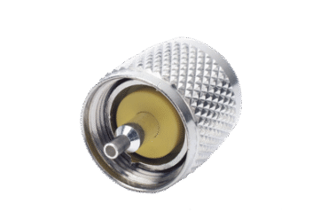Conector UHF Macho (PL-259) de Anillo Plegable para Cable Coaxial RG-8/X, 9258, LMR-240, Níquel/ Plata/ Baquelita.