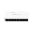 Switch non-PoE de 8 puertos 10/100/1000 Mbps no administrable, visible en Ruijie Cloud, con alta fiabilidad de red