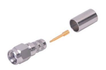 Conector SMA Macho de Anillo Plegable para Cables LMR-240, RG-8/X, 9258, Niquel/Oro/Teflón.