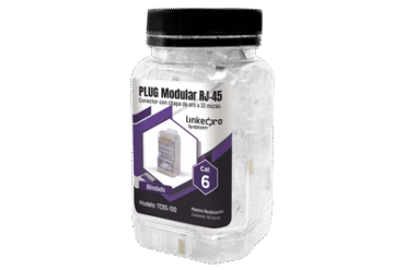 Bote con 100 Piezas de Plug Modular RJ45 Cat6 blindado, chapado de oro a 30 micras para durabilidad extrema SIN PIN DE TIERRA
