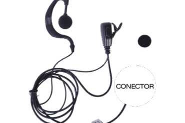 Micrófono - audífono de solapa ajustable al oído para KENWOOD PKT23K