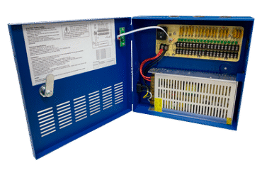 Fuente de poder profesional HEAVY DUTY de 11 - 15 Vcd @ 20 Amper, para 18 cámaras / voltaje de entrada de: 110-220 Vca