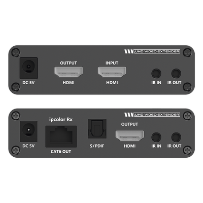 Kit Extensor HDMI hasta 700 metros con Conexión en Cascada / 4K @ 60 Hz/ Cat 6, 6a y 7 / IPCOLOR / CERO LATENCIA / SIN COMPRIMIR / HDR10 / Salida Loop / IR bidireccional / Puerto S/PDIF / Soporta ARC / Soporta 10 TT-676-Rx.