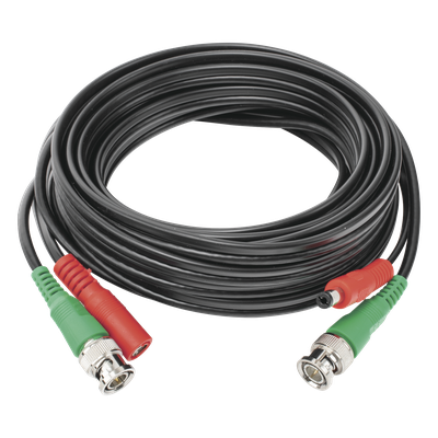 Cable Coaxial Armado con Conector BNC (Video) y Alimentación / Longitud de 5 mts /, Optimizado para Cámaras 4K / Uso en Interior