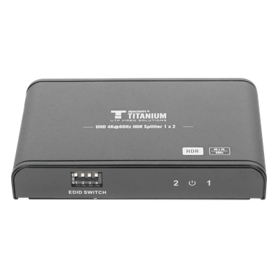 Divisor (Splitter) HDMI 4K de 1 Entrada a 2 Salidas (Simultaneas) / Soporta 4K×2K / Ajuste de resoluciones EDID / HDR / HDMI 2.0 / HDCP 2.2 / Soporta formatos de Audio Dolby Digital / Longitud del cable de entrada y salida ≤10m.