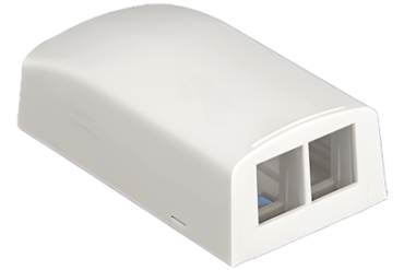Caja de Montaje en Superficie, Para 2 Módulos Keystone, Color Blanco Mate