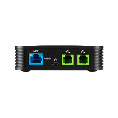 Adaptador para teléfono analógico (ATA) de 2 puertos FXS, diseñado para conectar sus dispositivos analógicos a una red VoIP