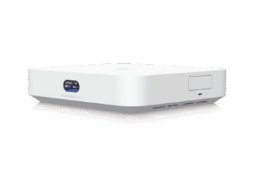 UniFi Cloud Gateway, Router multiWAN para balanceo/failover / Integra UniFi Network para administrar hasta 30 dispositivos UniFi, (1) puerto WAN 1/2.5 GbE y (4) puertos LAN GbE
