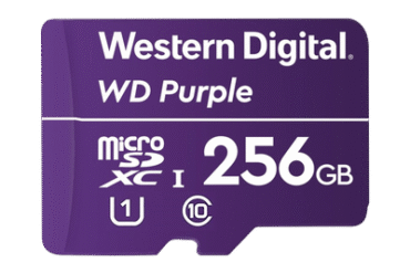 Memoria microSD de 256 GB PURPLE, Especializada Para Videovigilancia, 10 VECES MAYOR DURACIÓN, 3 AÑOS DE GARANTIA