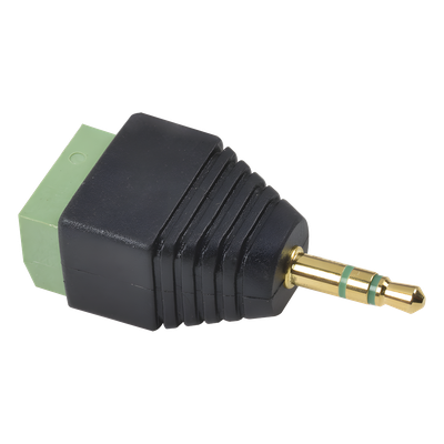 Adaptador para audio y video de 3.5 mm con terminal atornillable