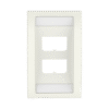 Placa de Pared Vertical Ejecutiva, Salida Para 4 Puertos Mini-Com, Con Espacios Para Etiquetas, Color Blanco Mate