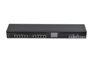 Router Board, CPU 1 Núcleo, 5 Puertos Gigabit, 5 Puertos Fast, 1 Puerto SFP, Licencia Nivel 5 y montaje en Rack