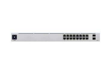 UniFi Switch USW-16-POE Gen2, Capa 2 de 16 puertos (8 puertos PoE 802.3af/at + 8 puertos Gigabit) + 2 puertos 1G SFP, 42W, pantalla informativa