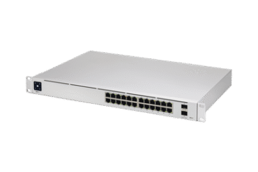 UniFi Switch USW-Pro-24, Capa 3 de 24 puertos Gigabit RJ-45 + 2 puertos 1/10G SFP+, pantalla informativa